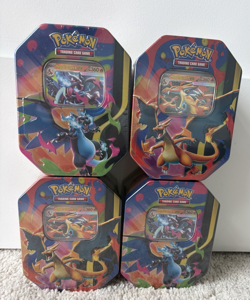 Pokemon TCG Mega Charizard X And Y ex Tins Lot Of 4 (4 Tins) - Image 1