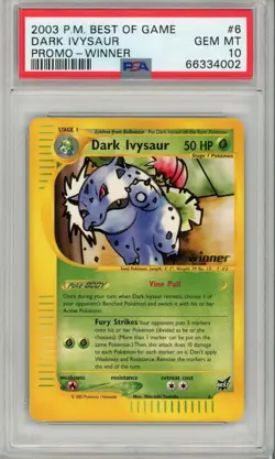 PSA 10 Dark Ivysaur Winner Best Of Game Promo 2003 Pokemon Card #6 - Image 1