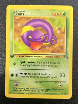 Pokemon 1st Edition Fossil Ekans 46/62 LP Vintage WOTC 1999 Pokemon Card - Image 1