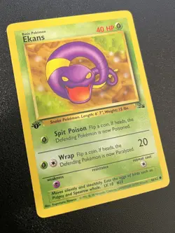 Pokemon 1st Edition Fossil Ekans 46/62 LP Vintage WOTC 1999 Pokemon Card - Image 2