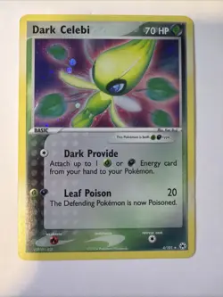 Dark Celebi 4/101 Ex Hidden Legends Holo Pokemon Card NM/LP+ - Image 1