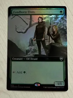 MTG CMR 678 Fyndhorn Elves NM EN Foil Extended Art - Image 1