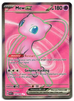 Mew ex 193/165 - 🌊 151 Ultra Rare Pokemon TCG 🖤 - LP - Image 1