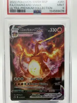 2022 POKEMON SWSH BLACK STAR PROMO - #261 FULL ART CHARIZARD VMAX HOLO - PSA 9 - Image 2