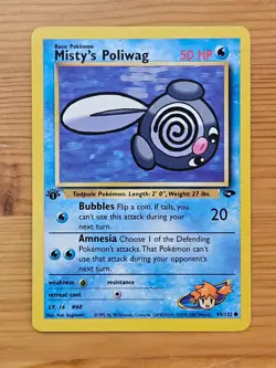 Pokemon TCG Misty's Poliwag Gym Challenge 1st Edition Common 89/132 LP WOTC. - Image 1