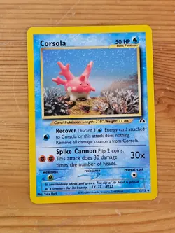 Pokemon TCG Corsola Neo Discovery Unlimited 37/75 Regular LP WOTC. - Image 1