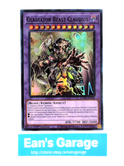 YuGiOh Gladiator Beast Claudius 1st Edition SUDA-EN038 Super Rare - MN - Image 1