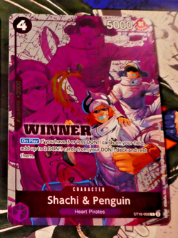 One Piece English Card Game Carte Holo WINNER Shachi & Penguin ST10-008 EN - Image 1