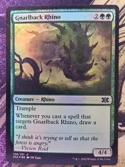 Gnarlback Rhino 148 Common Double Masters 2022 Magic: The Gathering Foil LP - Image 1