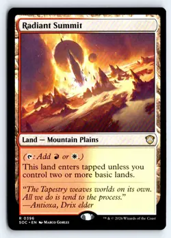 Radiant Summit 396 Rare Commander: Secrets of Strixhaven Magic: The Gathering NM - Image 1