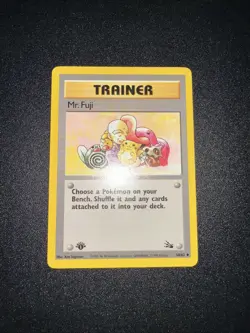 Pokemon TCG Mr. Fuji 58/62 1st Edition Fossil Trainer MP - Image 1