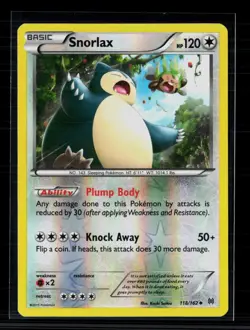 Pokemon 2015 BREAKthrough Snorlax #118/162 Reverse Holo - Image 1