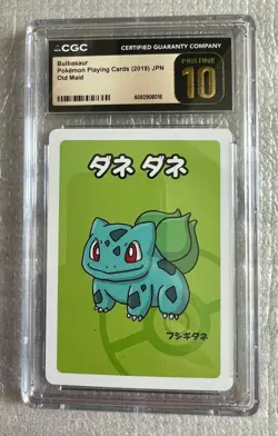 CGC Pristine 10 Bulbasaur Pokemon Playing Cards 2019 JPN Old Maid - Image 1