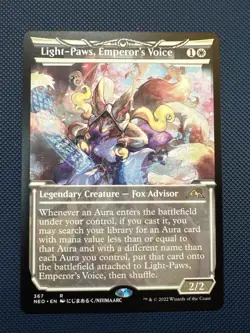 MTG Light-Paws, Emperor's Voice (Showcase) - Kamigawa: Neon Dynasty (NEO) NM - Image 1