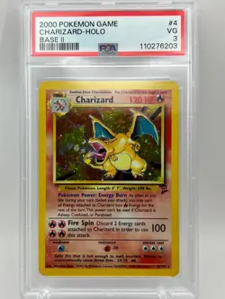 Pokemon Charizard Holo Rare 4/130 2000 Base Set 2 English PSA 3 VG - Image 1