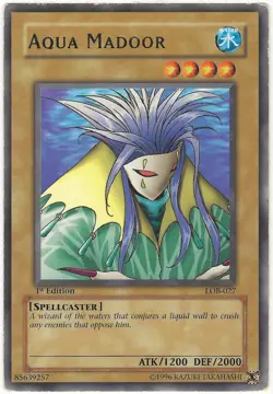 Yu-Gi-Oh! Aqua Madoor Rare 1st Edition LOB-027 HP - Image 1