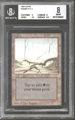 Magic MTG Alpha Swamp (Low Branch) BGS 8 (8, 8, 8.5, 8.5) NEAR MINT NM - Image 1