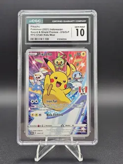 Pokemon Pikachu TCG Indonesian KFC Promo Card 016/S-p CGC 10 - Image 1