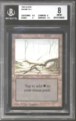 Magic MTG Alpha Swamp (Low Branch) BGS 8 (8.5, 8, 9, 7.5) NEAR MINT NM - Image 1