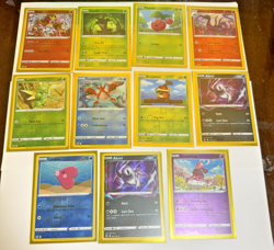Pokemon 11 Card Lot - 9 REVERSE HOLO + 2 HOLO - Crown Zenith 2023 - 1078 - Image 1