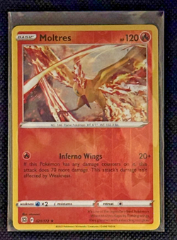 Moltres 021/172 NM Reverse Holo Brilliant Stars Pokemon Card Free Shipping - Image 1