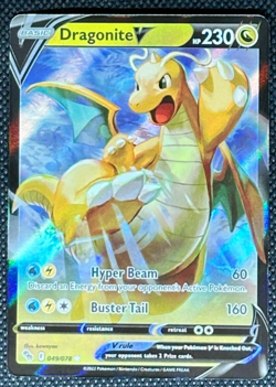Dragonite V 049/078 NM Pokemon GO Holo Pokemon Card Free Shipping - Image 1
