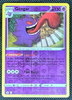 Gengar 057/198 NM Reverse Holo Chilling Reign Pokemon Card Free Shipping - Image 1