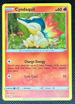 Cyndaquil SWSH221 NM Black Star Promo Cosmo Holo Pokemon Card Free Ship - Image 1
