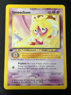 Pokemon TCG Smoochum 1st Edition Neo Revelation 2002 Vintage WOTC Card 54/64 NM - Image 1