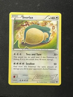 Pokemon TCG Snorlax Fates Collide Card 77/124 Regular Rare NM - Image 1