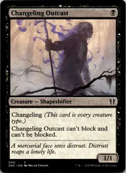 Changeling Outcast 40 Common Commander: Zendikar Rising MTG NM - Image 1