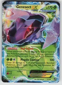 Genesect EX 11/101 Holo EX Rare Plasma Blast Pokemon Damaged - Image 1