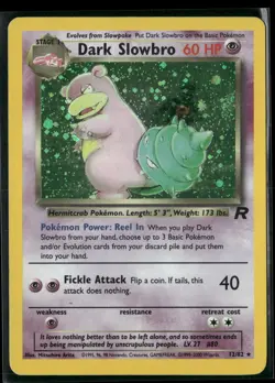 Dark Slowbro 12/82 Rare Team Rocket Pokemon Unlimited Holo Moderately Played - Image 1