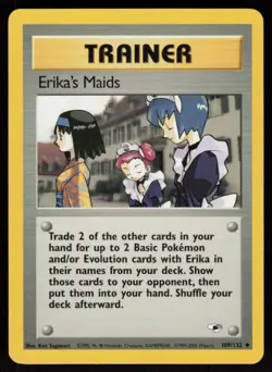 Erika's Maids 109/132 Uncommon Gym Heroes Pokemon Unlimited LP - Image 1