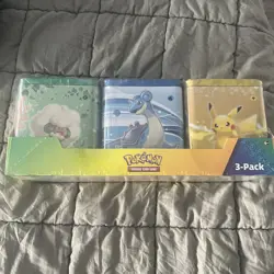 Pokemon Sword & Shield Stacking Tin 3-Pack Costco Evolving Skies Fusion Strike - Image 1