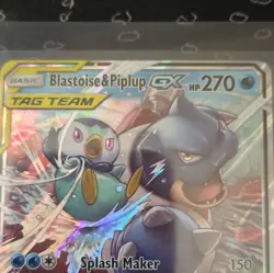 2019 Pokemon Sun & Moon Cosmic Eclipse #38 Blastoise & Piplup GX - Image 3