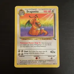 Pokemon TCG Dragonite Rare Fossil Unlimited Non-Holo Card 19/62 MP Condition - Image 1