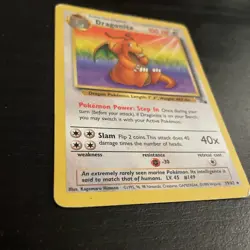Pokemon TCG Dragonite Rare Fossil Unlimited Non-Holo Card 19/62 MP Condition - Image 2