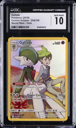 2019 POKEMON COSMIC ECLISPSE SECRET RARE - HOLO #244/236 GALLADE CGC 10 GEM MINT - Image 1