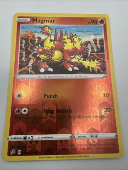 Reverse Holo Magmar 029/192 Common SWSH02: Rebel Clash Pokemon - Image 1
