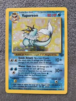 1999 Pokemon Jungle Unlimited - Vaporeon Holo - 12/64 Rare - Image 1