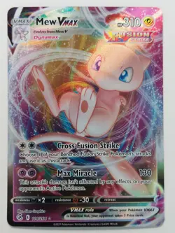 2021 Pokemon SWSH Fusion Strike - Mew VMAX #114/264 Full Art Holo - Image 1