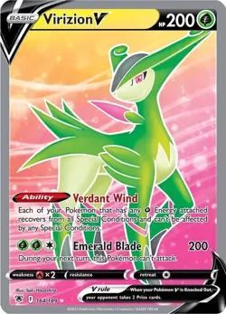 Holofoil - Virizion V (Full Art) - 164/189 / NM / English Pokemon TCG - Image 1
