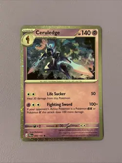 Pokemon TCG Ceruledge 098/193 Cosmos Holo Paldea Evolved SWIRL - Image 1