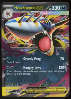 Mega Sharpedo ex 061/094 Double Rare Phantasmal Flames Pokemon Holo Near Mint - Image 1