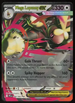 Mega Lopunny ex 084/094 Double Rare Phantasmal Flames Pokemon Holo Near Mint - Image 1