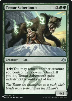 MTG Temur Sabertooth Normal NM The List Reprints Magic 141/185 - Image 1