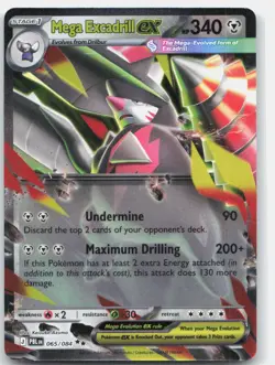 Mega Excadrill ex 065/084 Double Rare Pitch Black Pokemon Holo Near Mint - Image 1