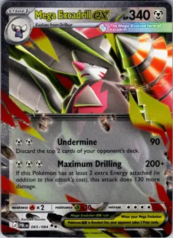 Mega Excadrill ex 065/084 Double Rare Pitch Black Pokemon Holo Near Mint - Image 1