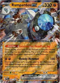 Rampardos ex 045/084 Double Rare Pitch Black Pokemon Holo Near Mint - Image 1
